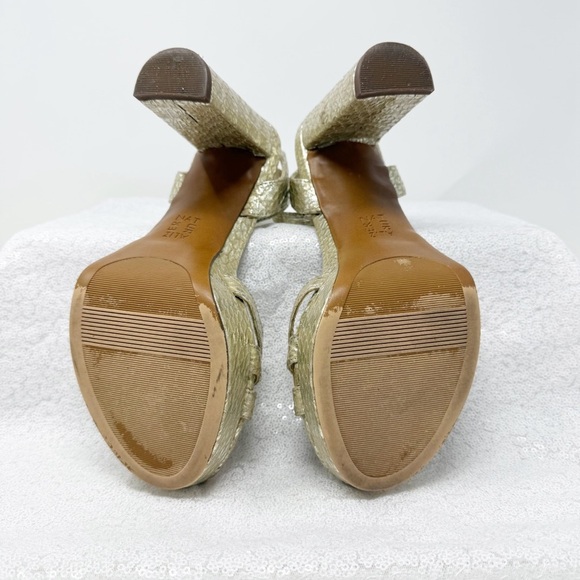 Naturalizer women’s gold snake Mallory ankle strap sandals/ heels size 8.5 wide - Picture 7 of 16